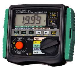 KYORITSU 6050 ควบคุมการทำงานด้วยไมโครโปรเซสเซอร์ สามารถใช้งานได้ทั้ง Loop Tester และ RCD Tester รวมถึงสามารถถ่ายโอนข้อมูลเข้าสู่คอมพิวเตอร์ได้