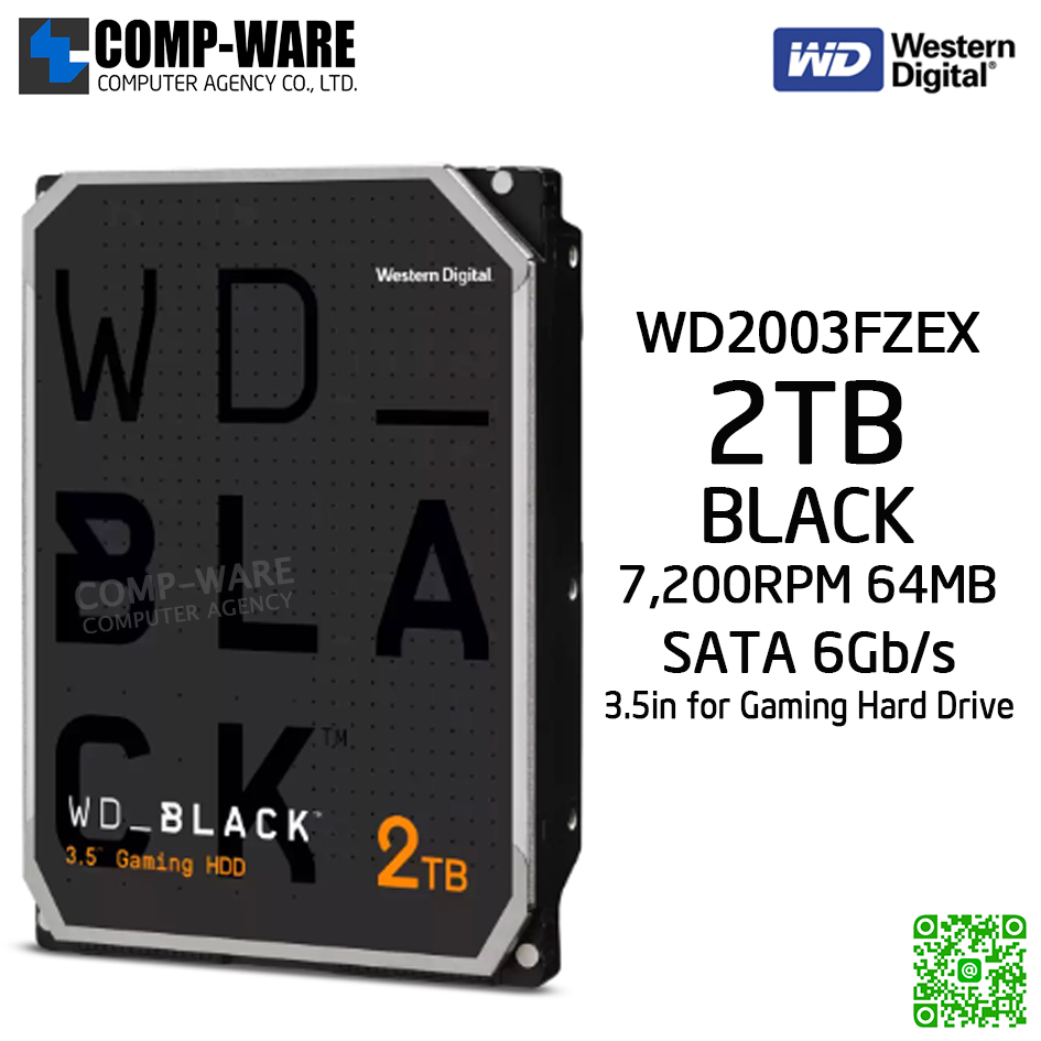 WD Black 2TB Performance Desktop Hard Disk Drive 7200RPM SATA 6Gb/s 64MB Cache 3.5 Inch - WD2003FZEX