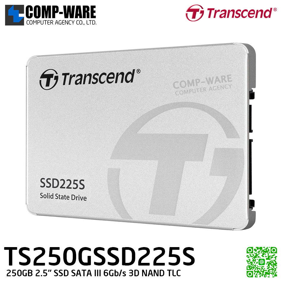 Transcend SSD225S 250GB 2.5" SSD SATA III 6Gb/s 3D NAND TLC - TS250GSSD225S - 3Y Warranty
