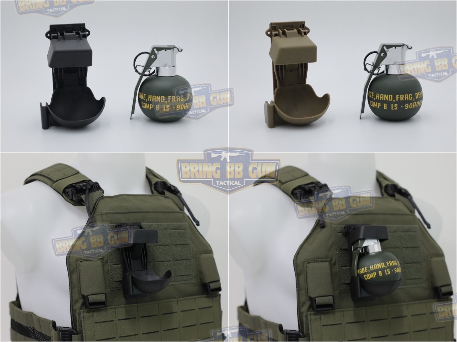 ระเบิดมือ M67 แบบ Dummy + M67 Grenade Pouch (ระเบิดมือลูกเกลี้ยง + ซองใส่ระเบิดมือแบบปลดไว) (M67 Grenade) (Fragmentation Hand Grenade) (Gernade Pouch) (Quick Release Grenade Pouch)
