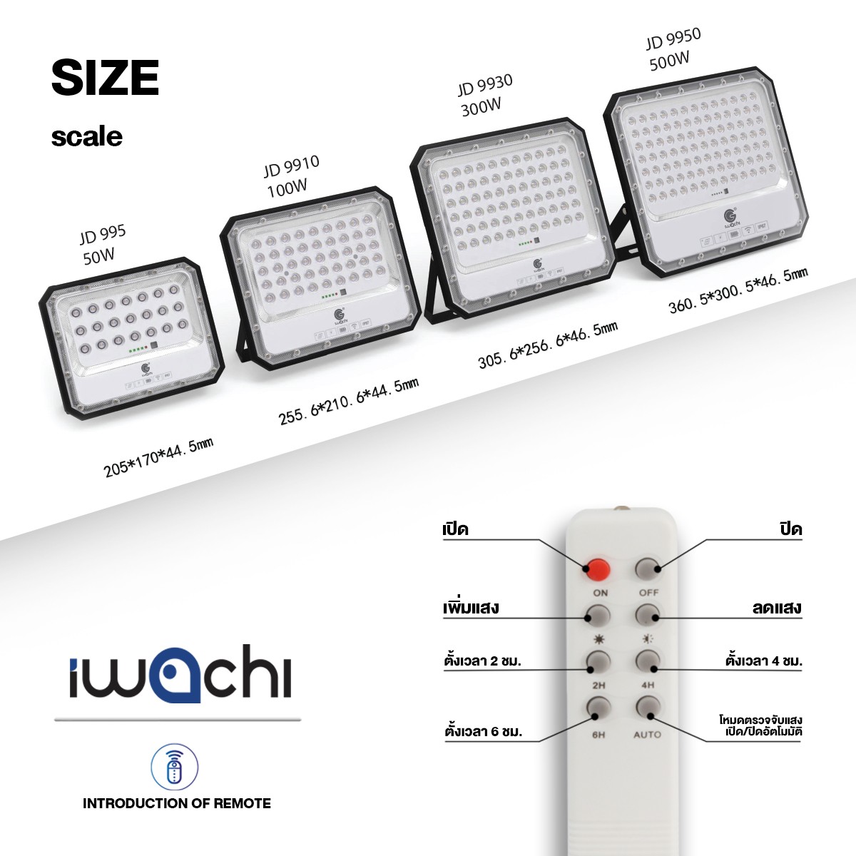 โซล่าเซลล์ JD-9910 / FLOOD-SOLAR-JD-9910-100W