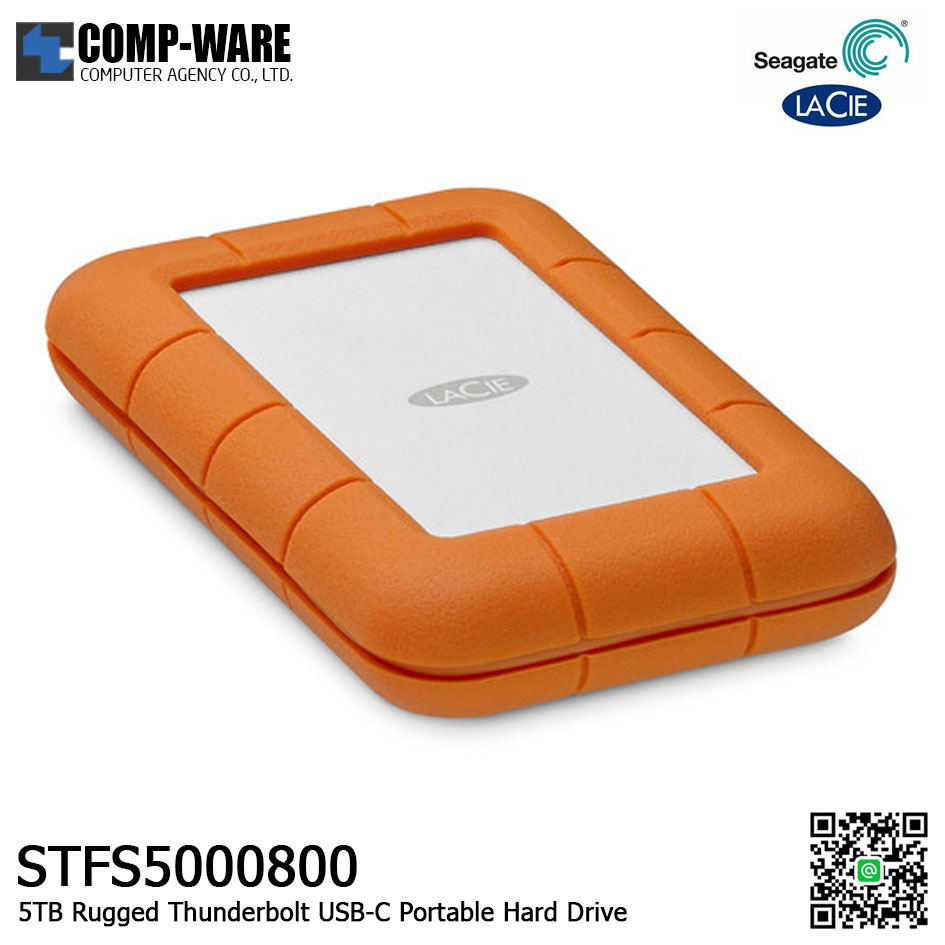 Seagate LaCie 5TB Rugged Thunderbolt USB-C Portable Hard Drive - STFS5000800