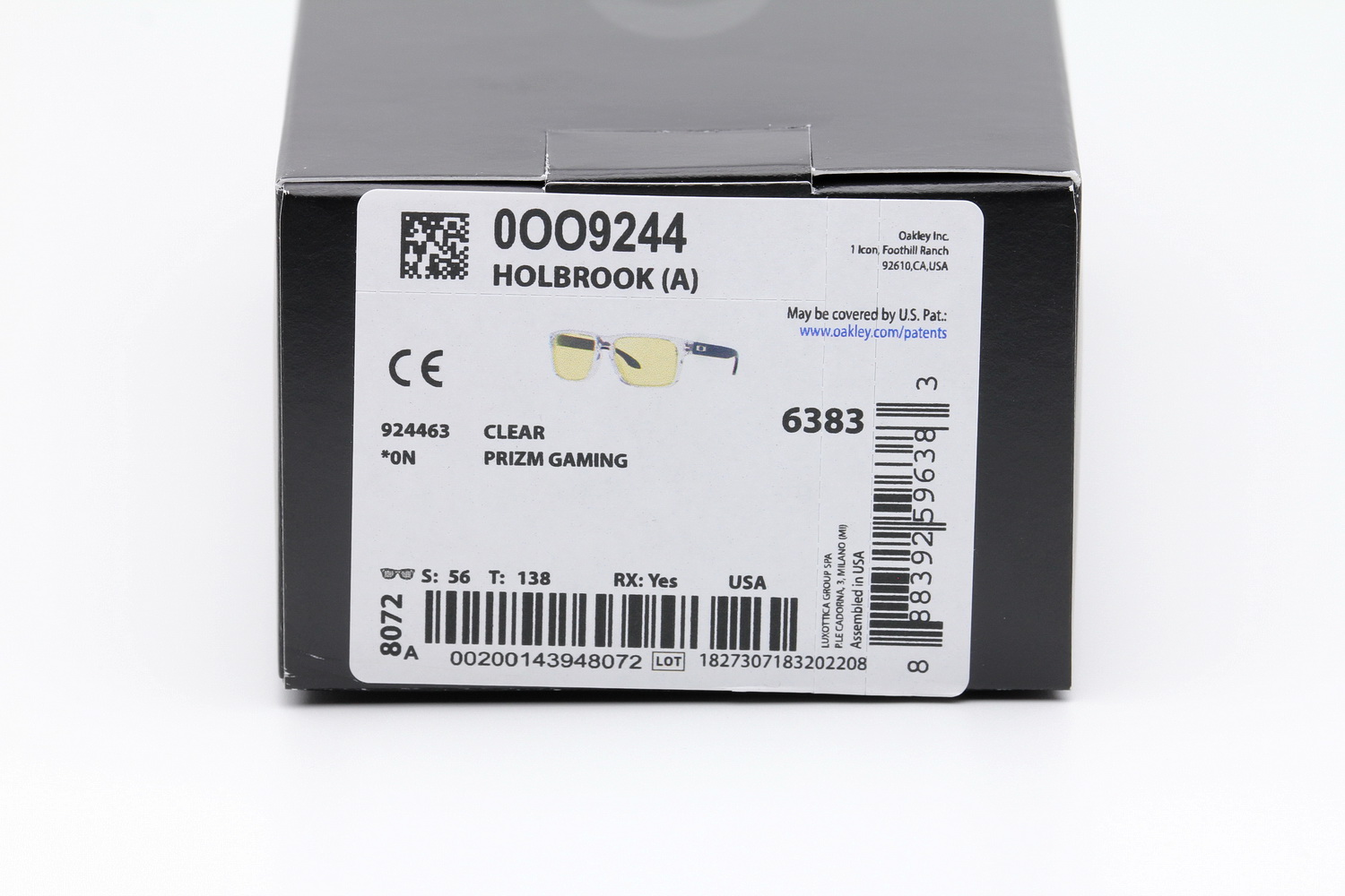 Oakley HOLBROOK Clear/Prizm Gaming SKU#OO9244-63 (ASIA FIT)