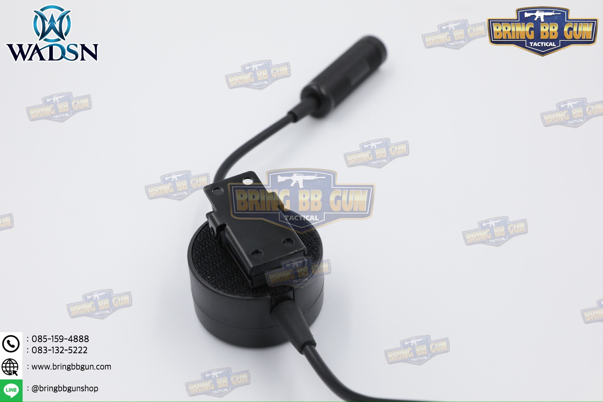 สาย PTT ทรง TCI Tactical ยี่ห้อ WADSN (สาย Push to Talk) (สาย PTT ทรง TCI Tactical) (Tactical PTT (Press-to-Talk) for High-Impedance Headsets) (PTT Military Standard Version)