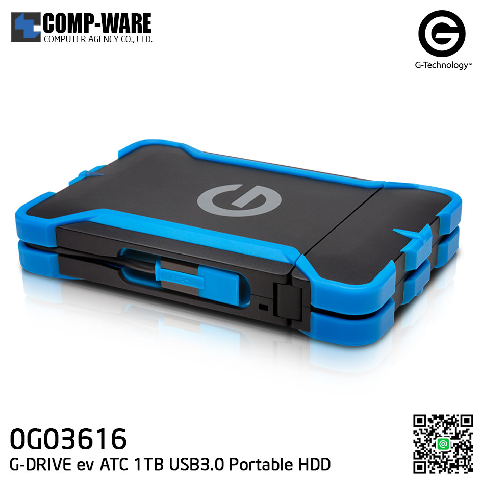 G-Technology G-DRIVE ev ATC 1TB 7200RPM USB3.0 Portable Hard Drive - 0G03616