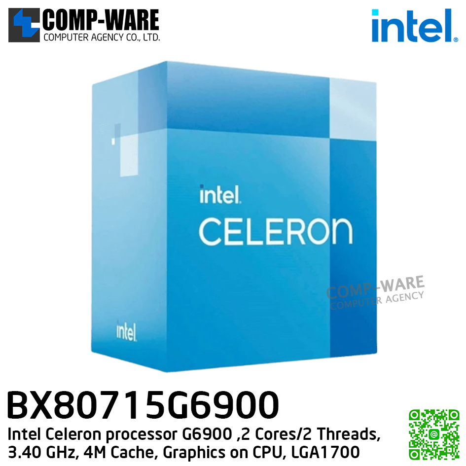 CPU BX80715G6900 Intel Celeron processor G6900 (2 Cores/2 Threads, 3.40 GHz, 4M Cache, Graphics on CPU, LGA1700) - 3Y Warranty