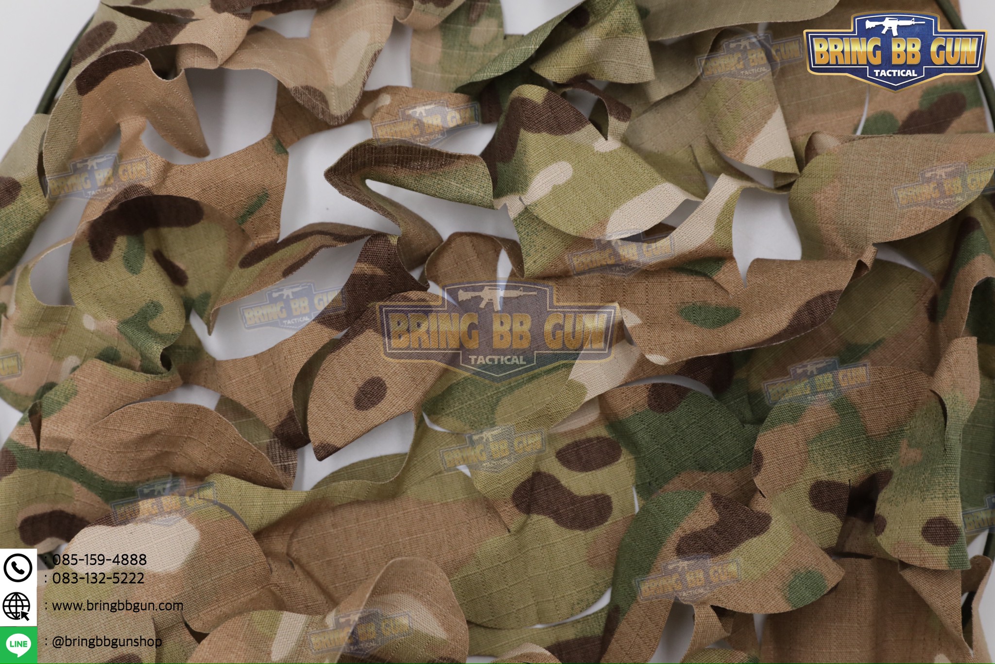 ผ้าคลุมหมวกฟาส แบบตาข่ายพราง (ผ้าคลุมหมวกสำหรับพรางตัว) (Lightweight laser cut helmet cover) (Ghillie Helmet Cover)