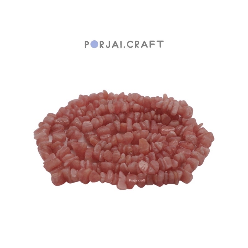 Rhodochrosite chip beads AAA ลูกปัดโรโดโคไซต์ 20cm