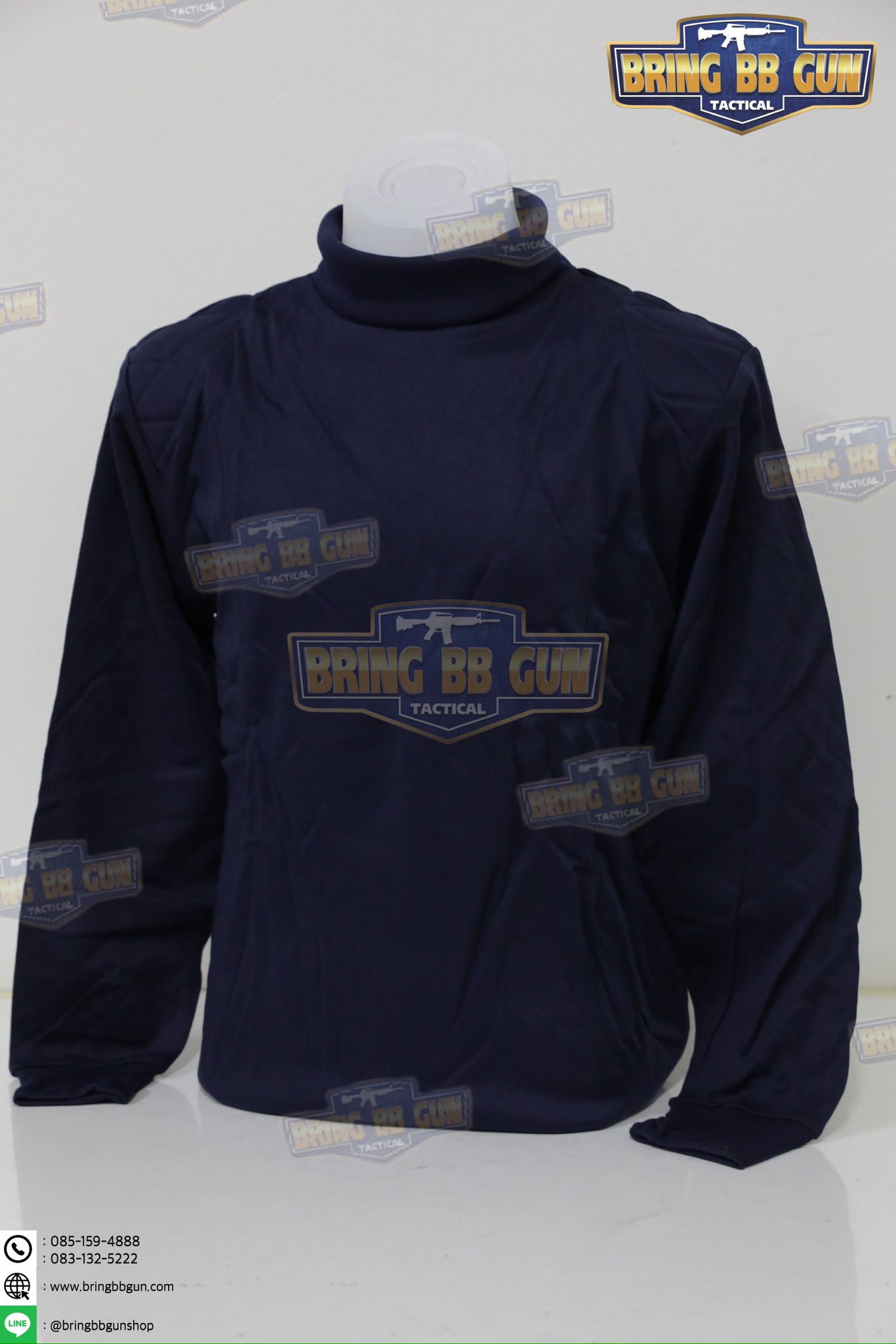 เสื้อยืดแขนยาว บุไหล่ คอเต่า (ผ้า TC)