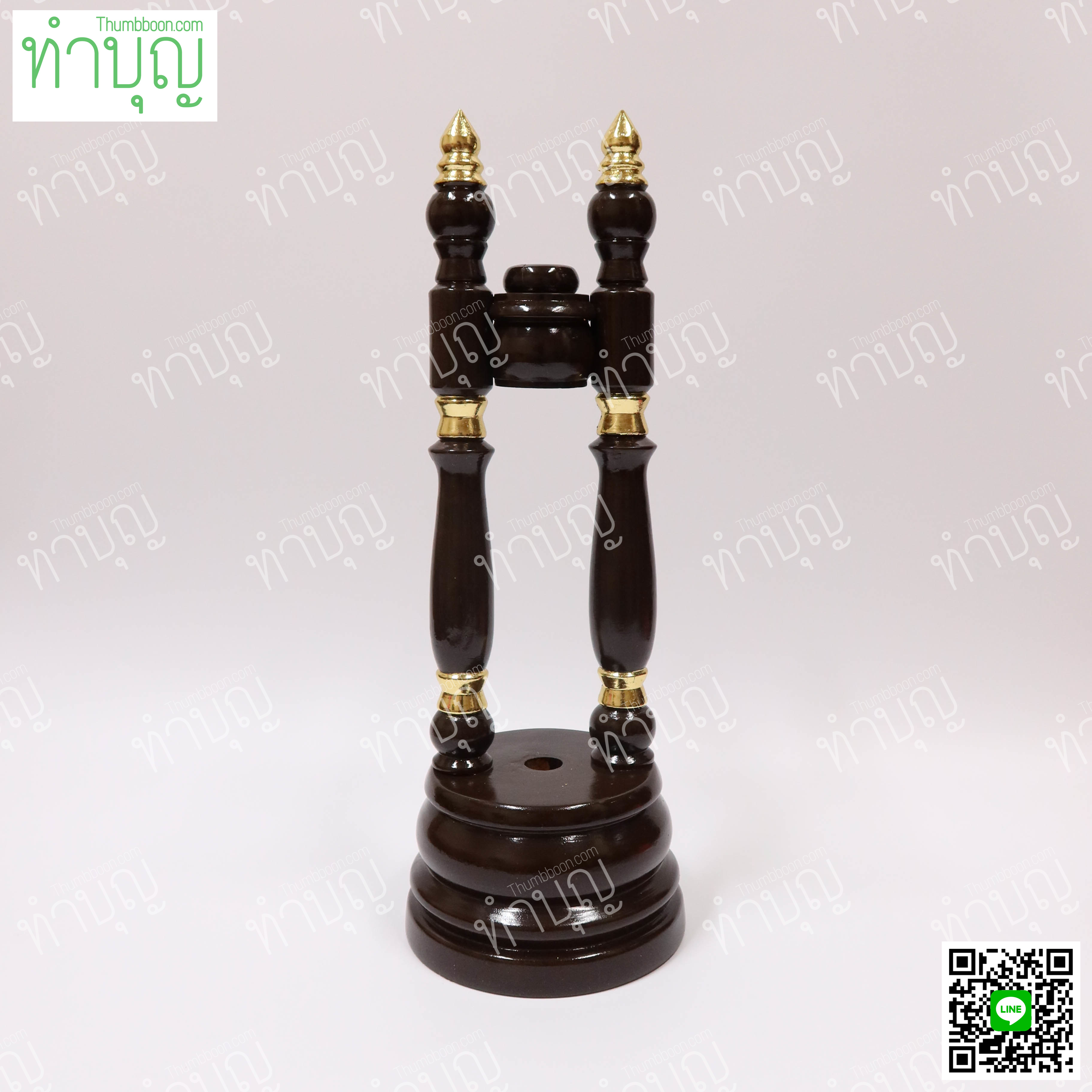 ขาตั้งตาลปัตรไม้โอ๊ค ข้อปิดทองแท้