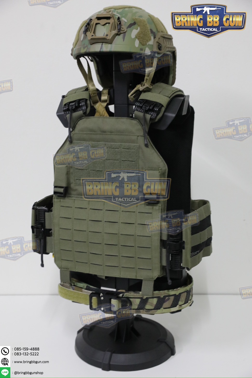 แท่นวางหมวก-เสื้อเวส-เข็มขัด (เสาแขวนหมวก-เสื้อเวส-เข็มขัด) (ที่แขวนอเนกประสงค์) (Equipment Display Stand)