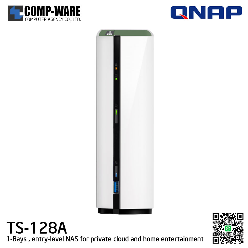 QNAP NAS (1-Bay) TS-128A (1GB DDR4 RAM) Realtek Quad-Core ,no HDD