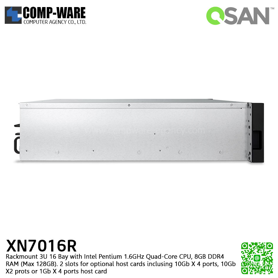 QSAN (16 Bays) XCubeNAS XN7016R (8GB RAM) Rackmount 3U NAS Storage , No HDD