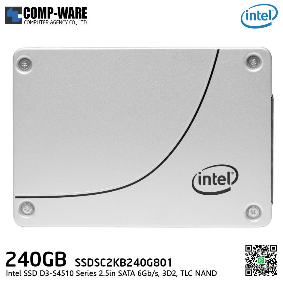 Intel SSD D3-S4510 Series (240GB, 2.5in SATA 6Gb/s, 3D2, TLC) Generic Single Pack - SSDSC2KB240G801