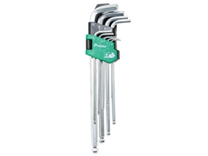 ชุดกุญแจหกเหลี่ยม 9ชิ้น Ballpoint HW-229BL ด้ามยาว (CN) PROS KIT