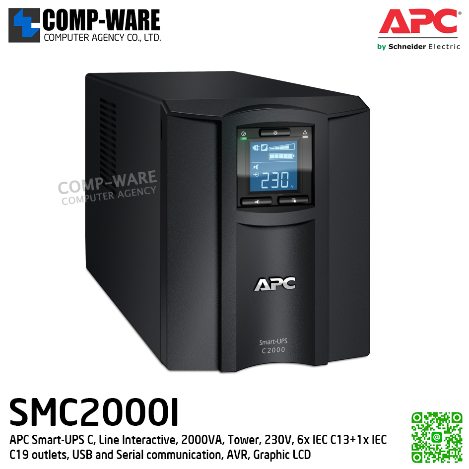 APC Smart-UPS C 2000VA LCD 230V , Tower, Not support Network card APC-SMC2000I