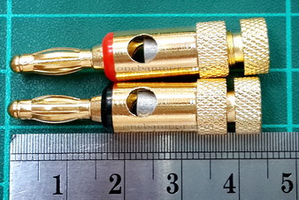 Banana Plug กล้วยหอม ชุบทอง (1คู่ ดำ-แดง)