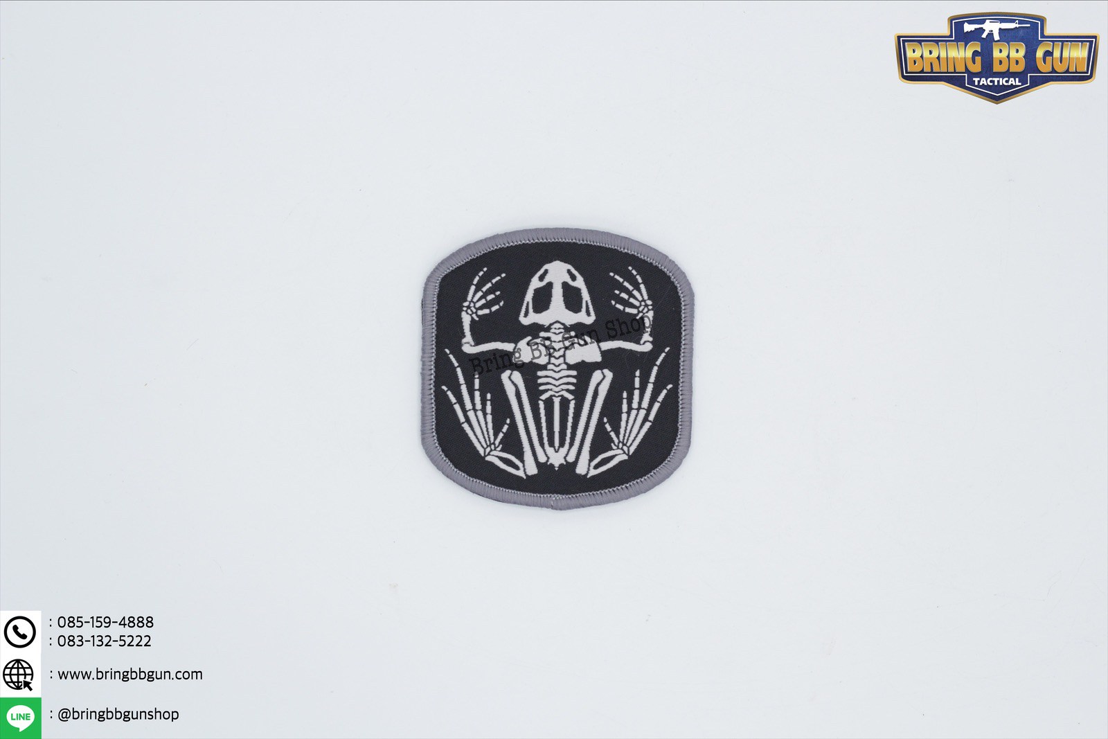 Patches (ด้านหลังมีตีนตุ๊กแก) ลาย Navy Seal Frog Skeleton (ลายโครงกระดูกกบ)