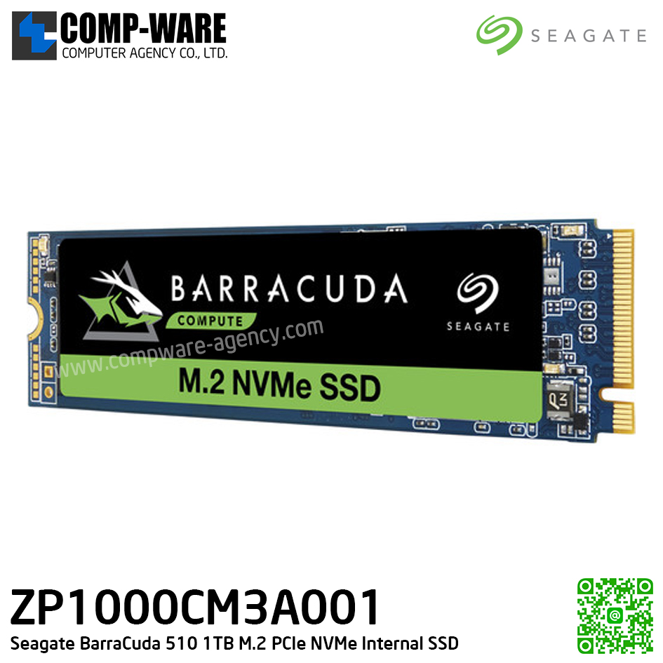 Seagate BarraCuda 510 1TB SSD M.2 PCIe NVMe Internal SSD - ZP1000CM3A001 (5Y Warranty)