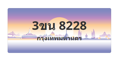 ทะเบียนสวย 8228 ขายทะเบียน 8228 3ขน 8228