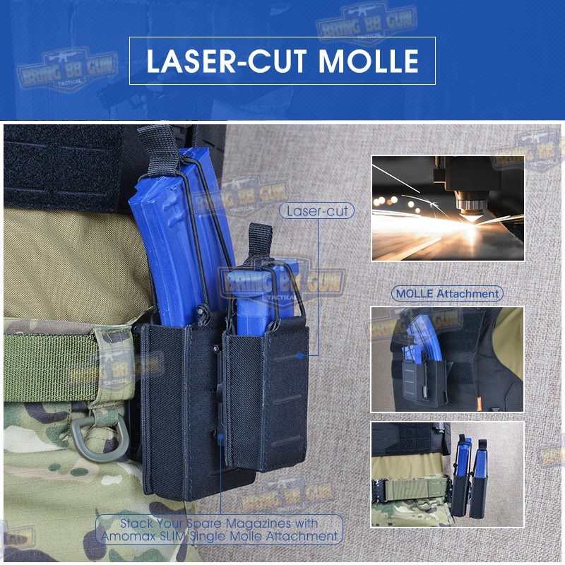 เพ้าแม็กกาซีนเดี่ยว ยี่ห้อ Amomax รุ่น ปืนสั้น (Fabric Magazine Pouch)