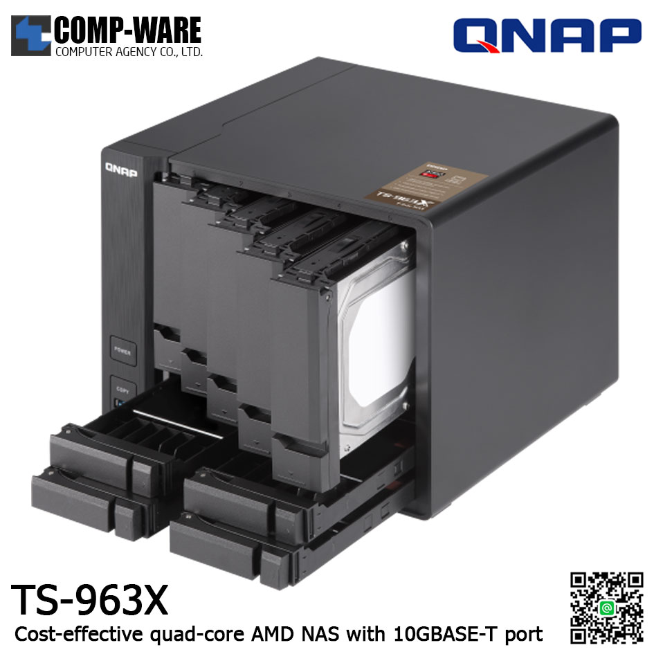 QNAP NAS (9-Bay) TS-963X (8GB RAM up to 16GB) AMD GX-420MC 2.0 GHz Quad-Core , No HDD
