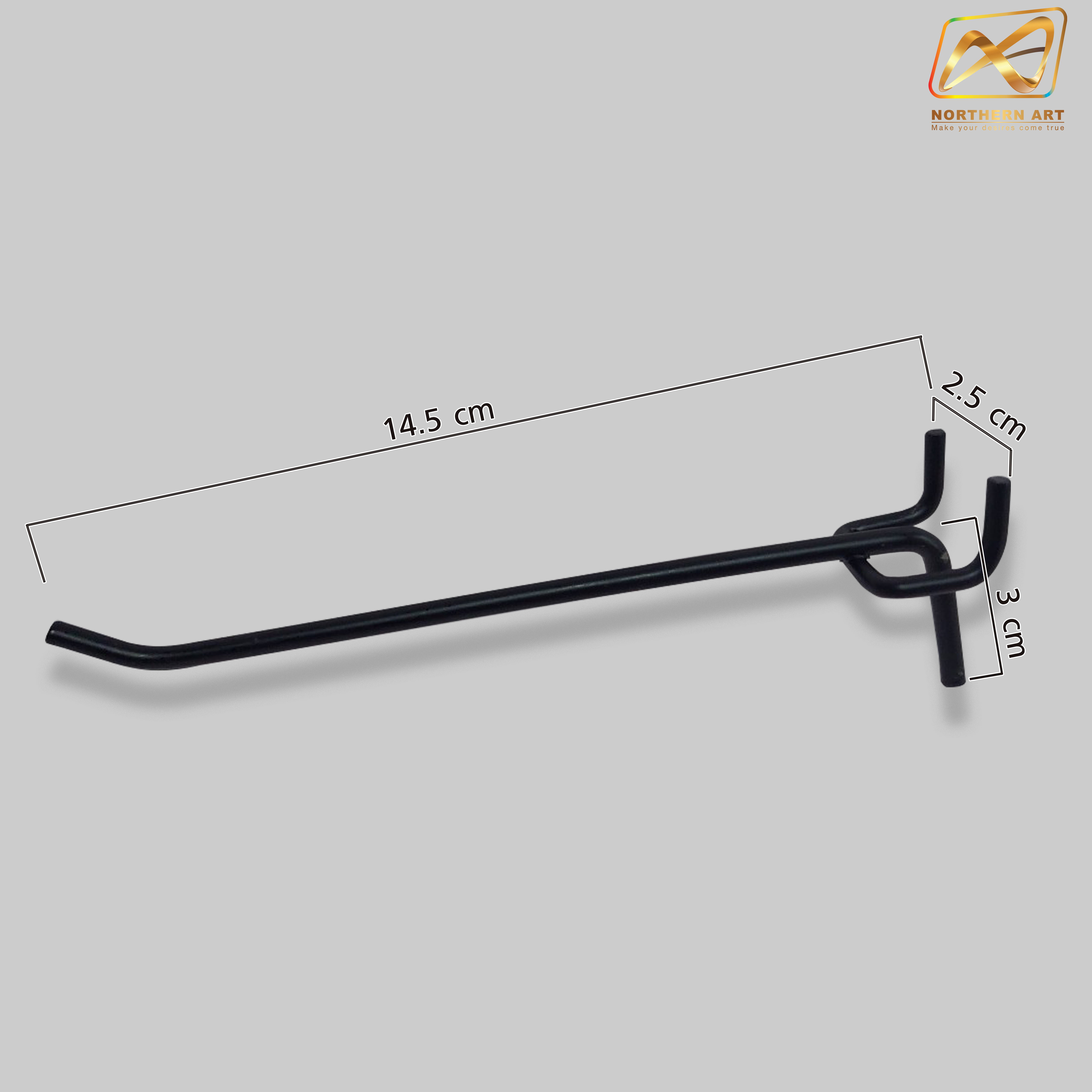 ขอแขวนสินค้า HOOK แบบแขนเดี่ยว ยาว 14.5 cm. สีเงิน มี 2 สี สีขาว และ สีดำ