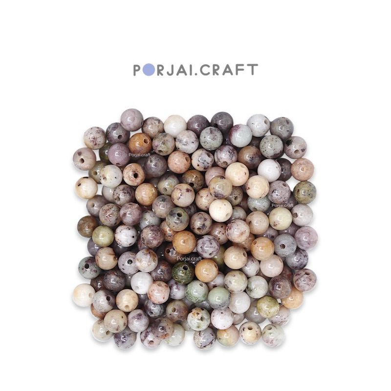 Crazy Lace Agate Round Beads ลูกปัดอาเกต