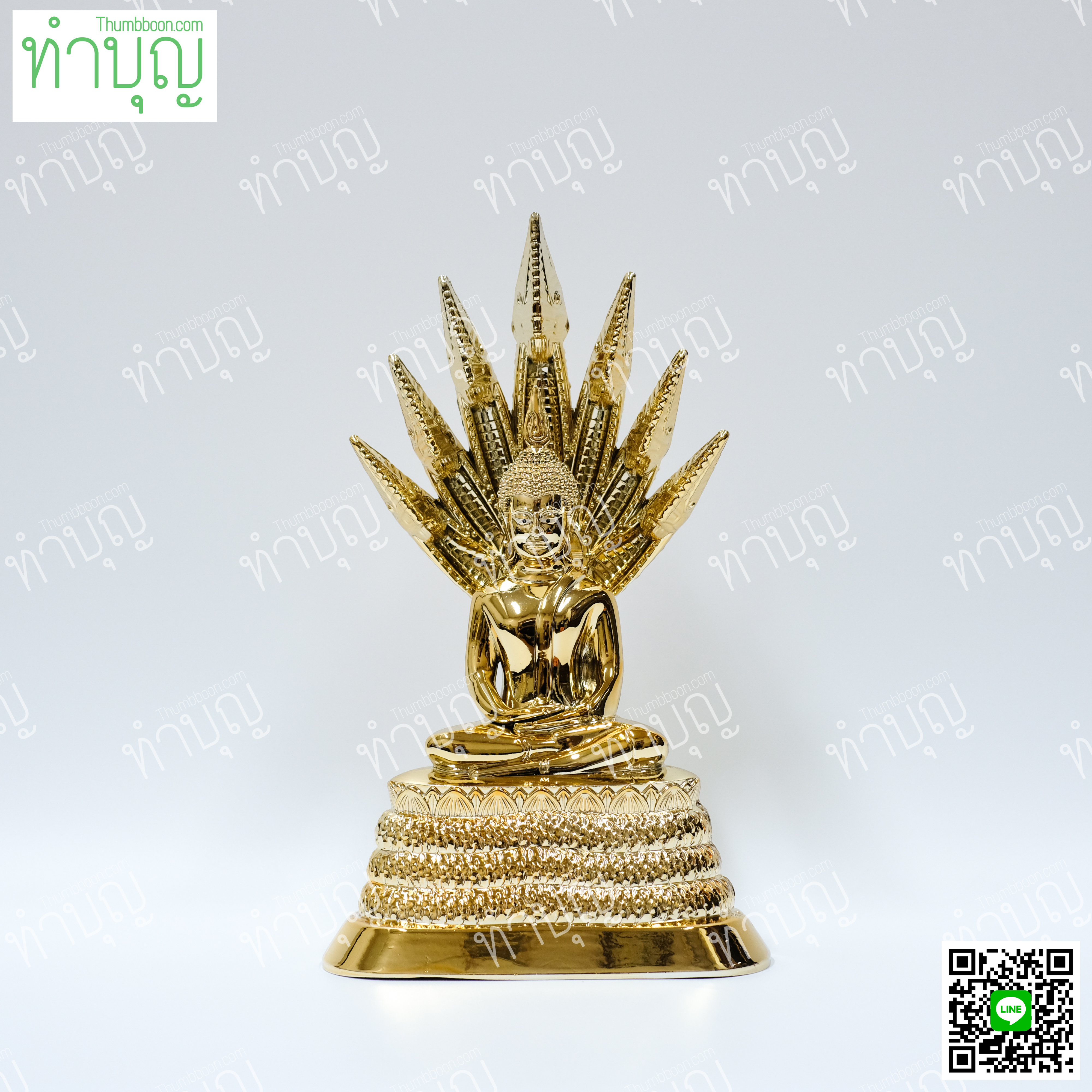 พระประจำวันเสาร์ (ปางนาคปรก) 5" กะไหล่ทอง