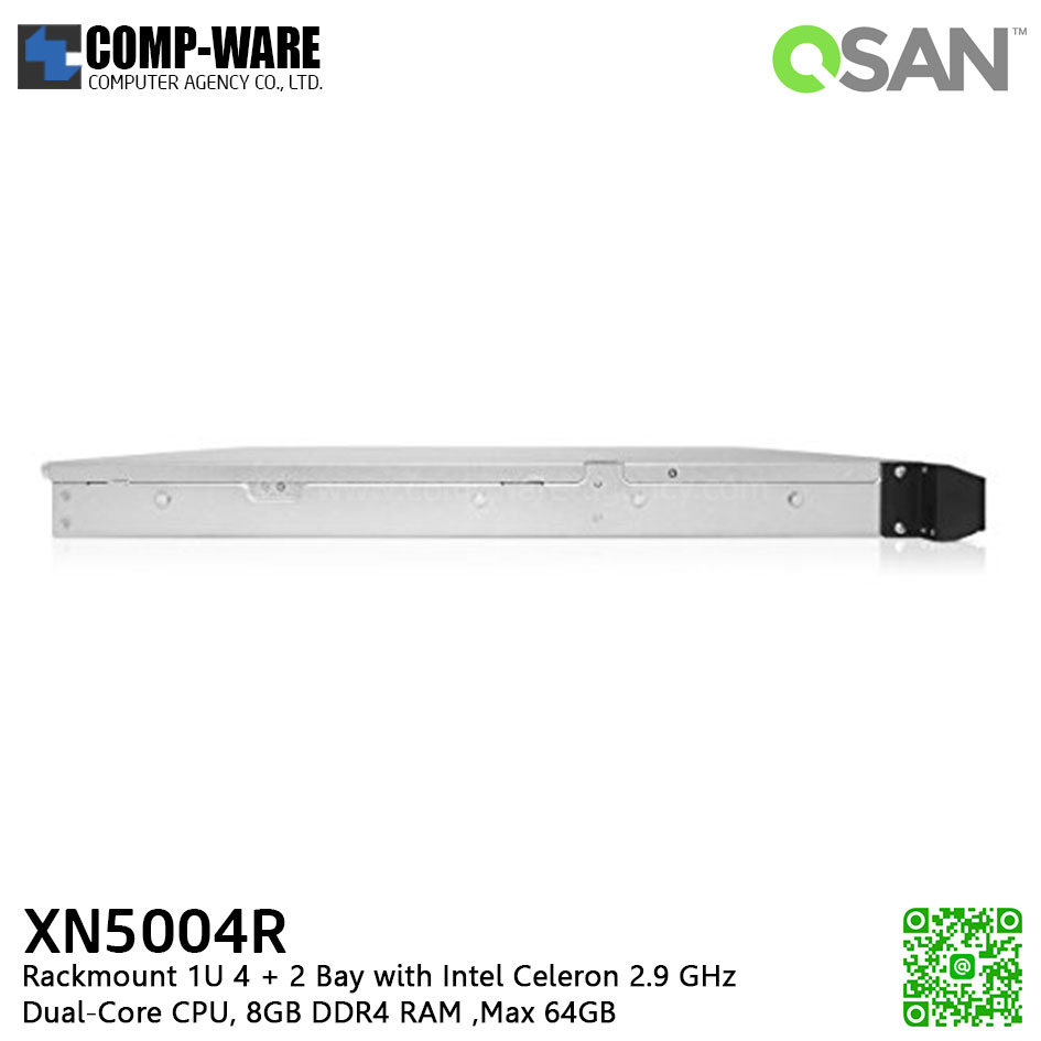 QSAN (4+2 Bays) XCubeNAS XN5004R (8GB RAM) Rackmount 1U NAS Storage , No HDD