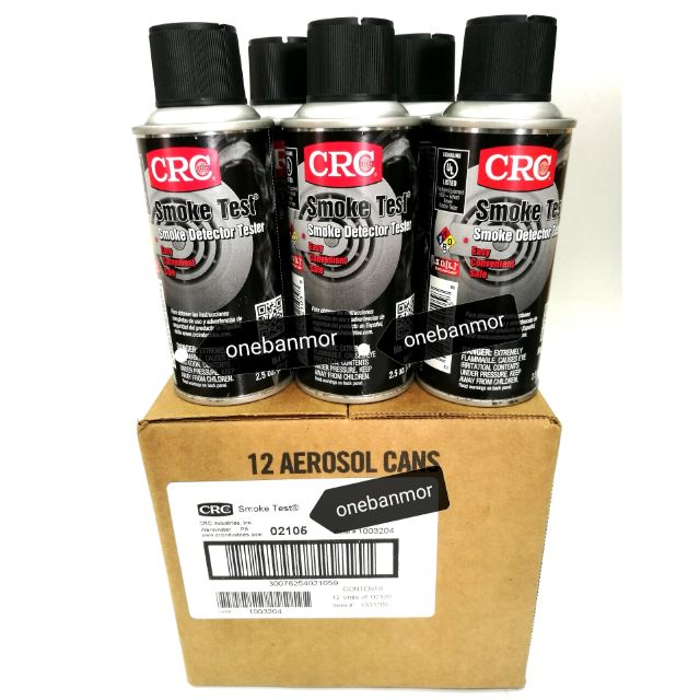 CRC smoke test สเปร์ยควันเทียม สำหรับตรวจสอบ ทดสอบ เครื่องตรวจจับควัน 12กระป๋อง