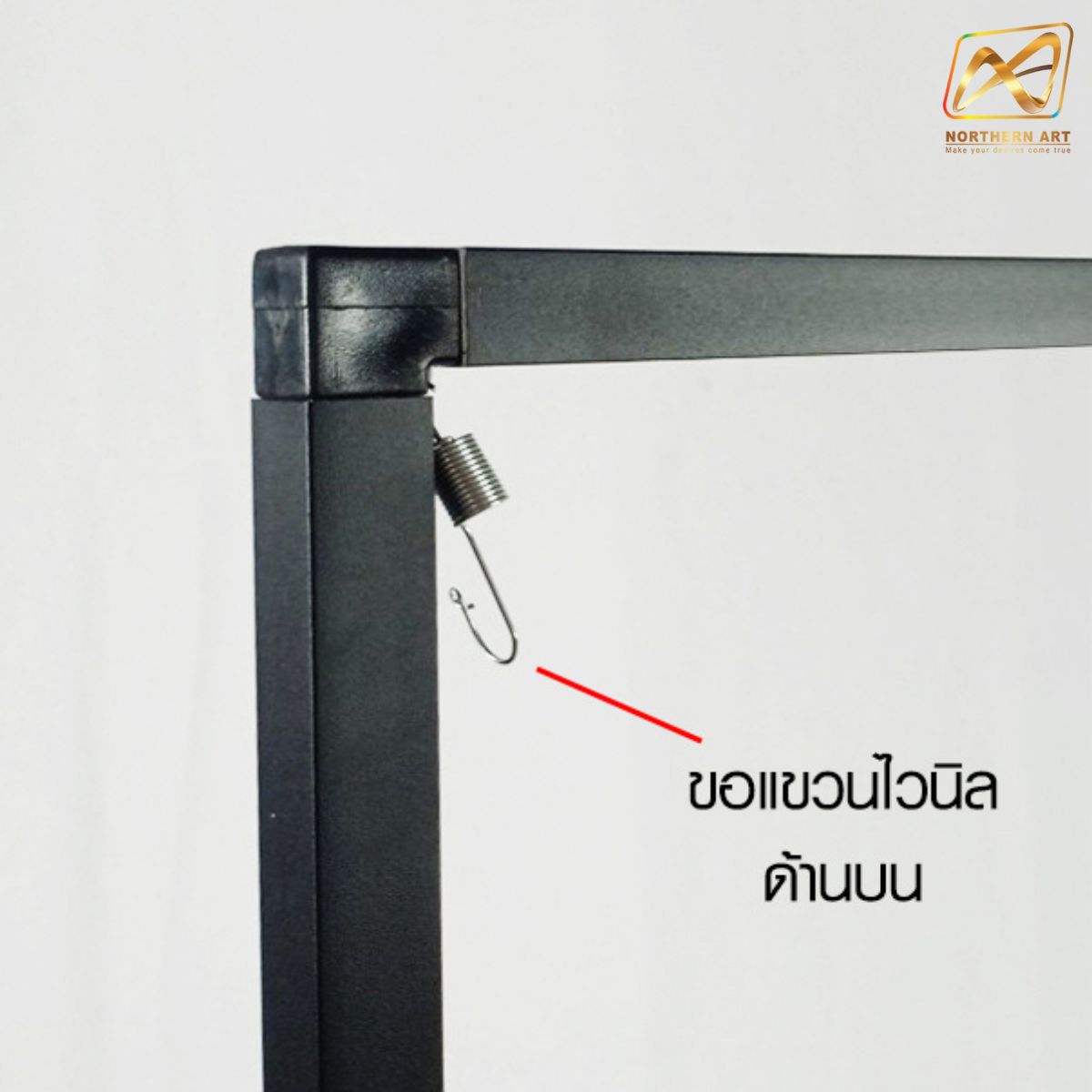 ป้ายตั้งพื้น แบบแขวน ขนาด 80x180 ซม. ฐานเหล็กทึบ สีดำ ถอดประกอบได้ เคลื่อนย้ายสะดวก