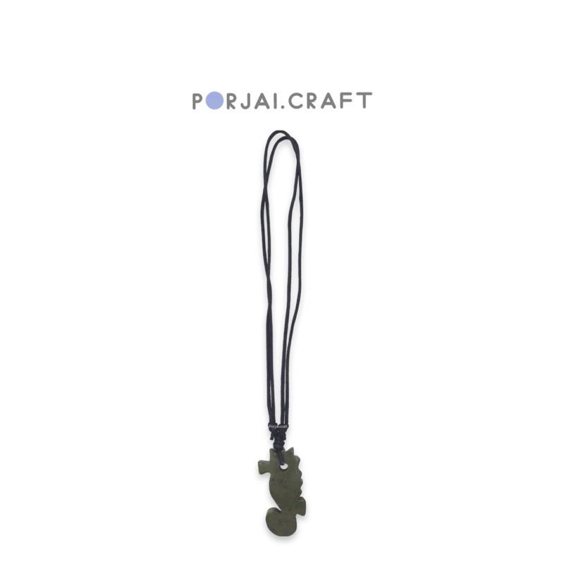 Green Jasper Seahorse Necklace สร้อยคอแจสเปอร์ ม้าน้ำ