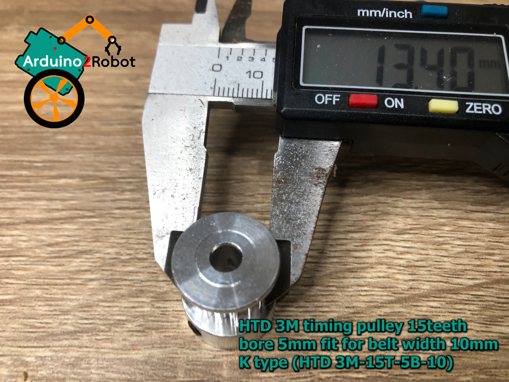 HTD 3M timing pulley 15teeth bore 5mm fit for belt width 10mm K type (HTD 3M-15T-5B-10)