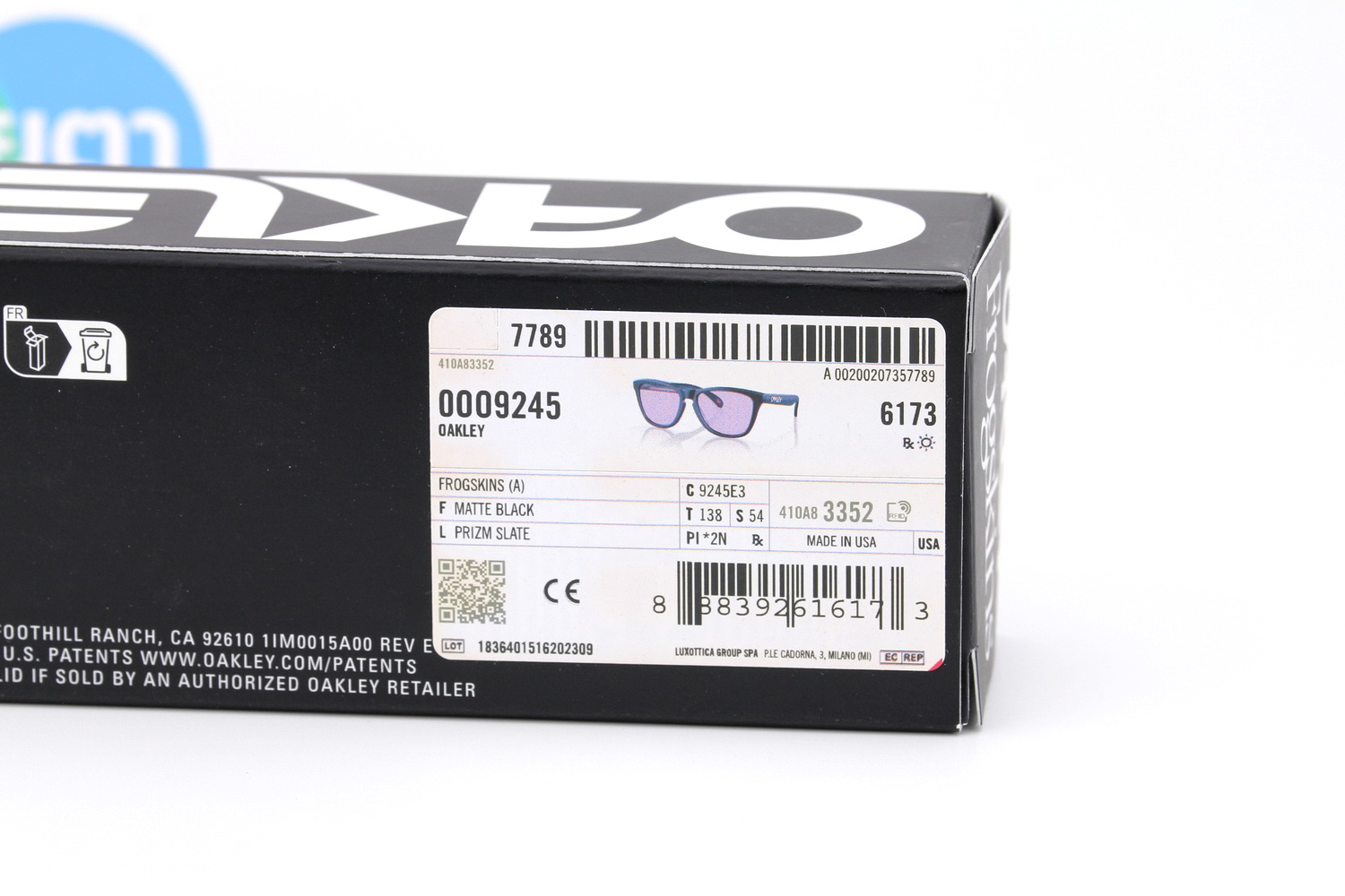 Oakley Frogskins Matte Black / Prizm Slate SKU#OO9245-E3 (ASIA FIT)