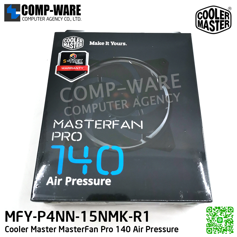 Cooler Master MasterFan Pro 140 Air Pressure Non-LED MFY-P4NN-15NMK-R1 พัดลมเคส พัดลมคอมพิวเตอร์ ขนาด 14 เซนติเมตร 4-pin