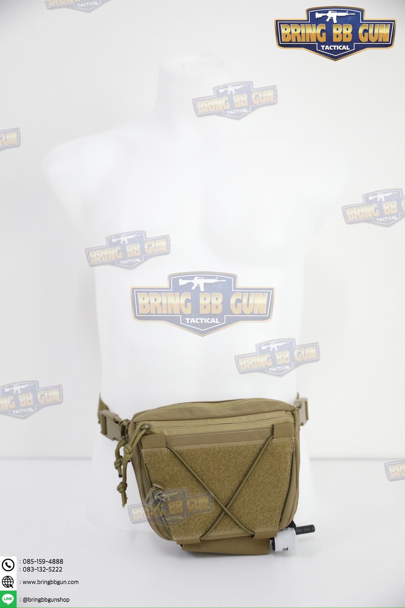 กระเป๋าจิงโจ้ติดเสื้อเวสแบบปลดไว ทรงสามเหลี่ยม (Tactical Drop Pouch) (Tactical Action Pouch)