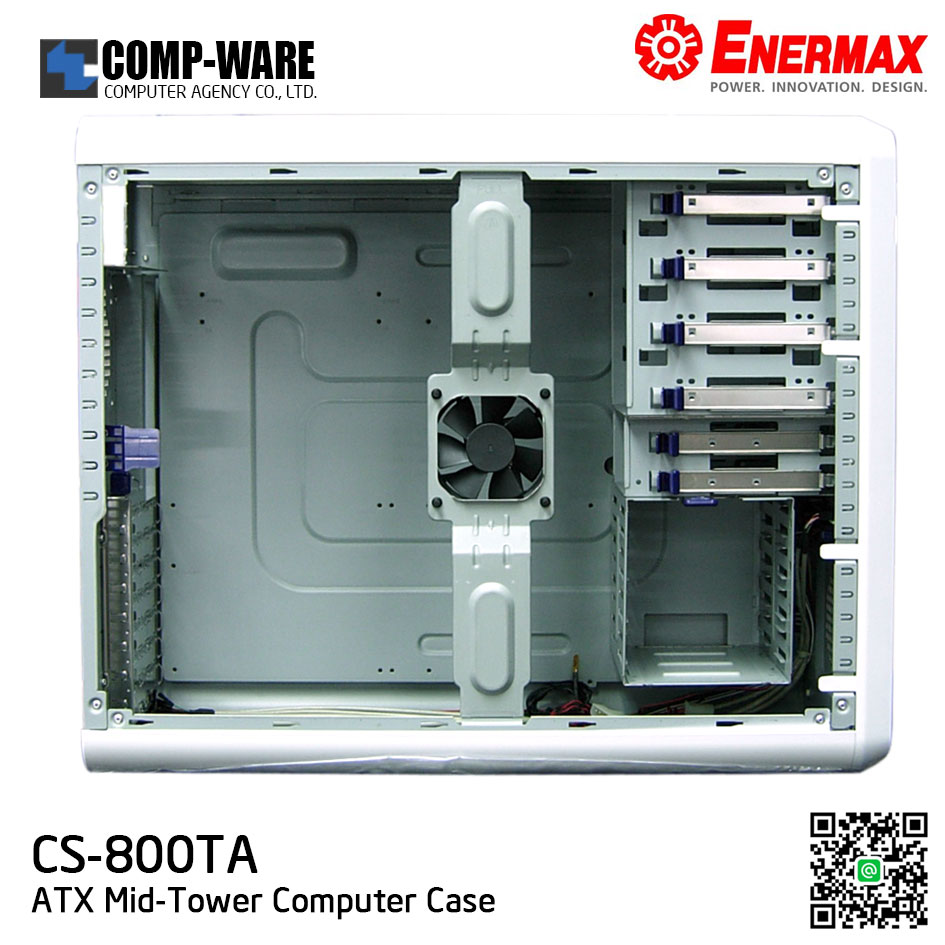 Enermax CS-800TA White ATX Mid-Tower Computer Case, No Power supply