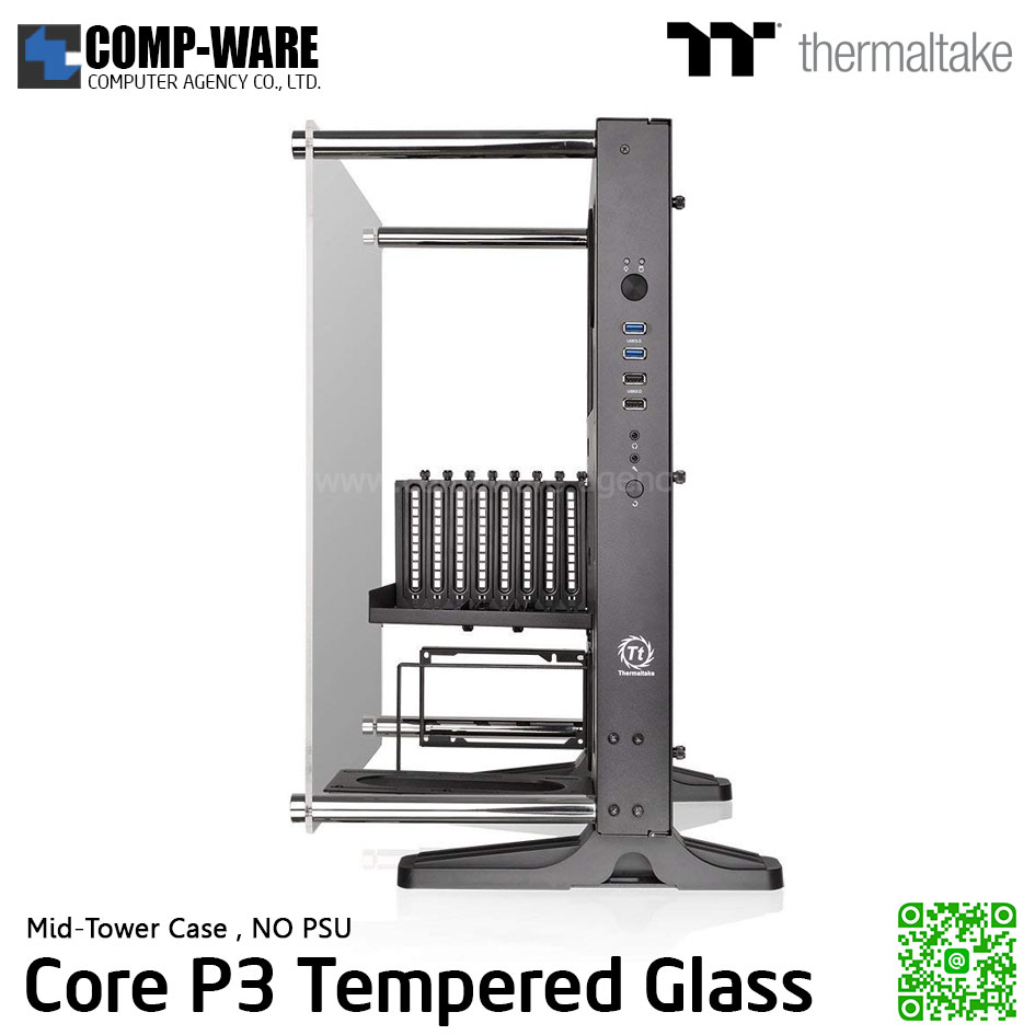 Thermaltake Core P3 TG ,Tempered Glass ATX Open Frame Chassis , No Power - CA-1G4-00M1WN-06