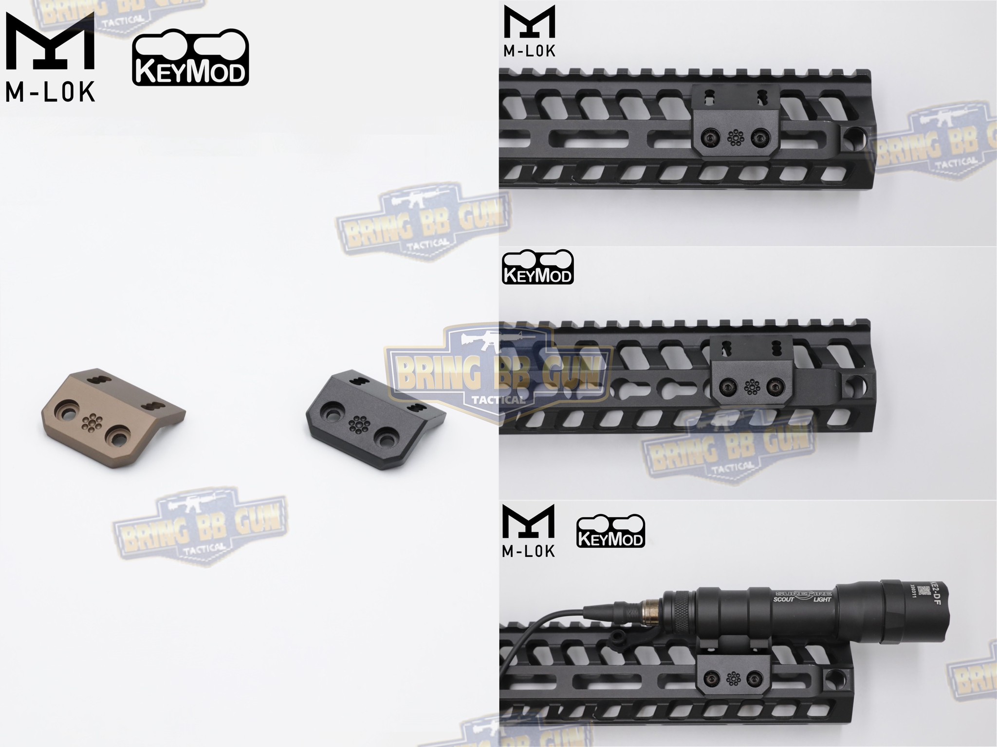 ขาจับไฟฉาย Arisaka Offset Scout Mount รุ่น MINI (ขาจับไฟฉายเอียง 45 องศา) (45 Degree Offset Light Mount for M300/M600/Modlite PLHv2/Streamlight Protac Rail Mount 1, 2 and HL-X) (Arisaka) (Offset Scout Mount) (Offset Light) (ใช้ได้กับชุดหน้าระบบราง M-Lok แ