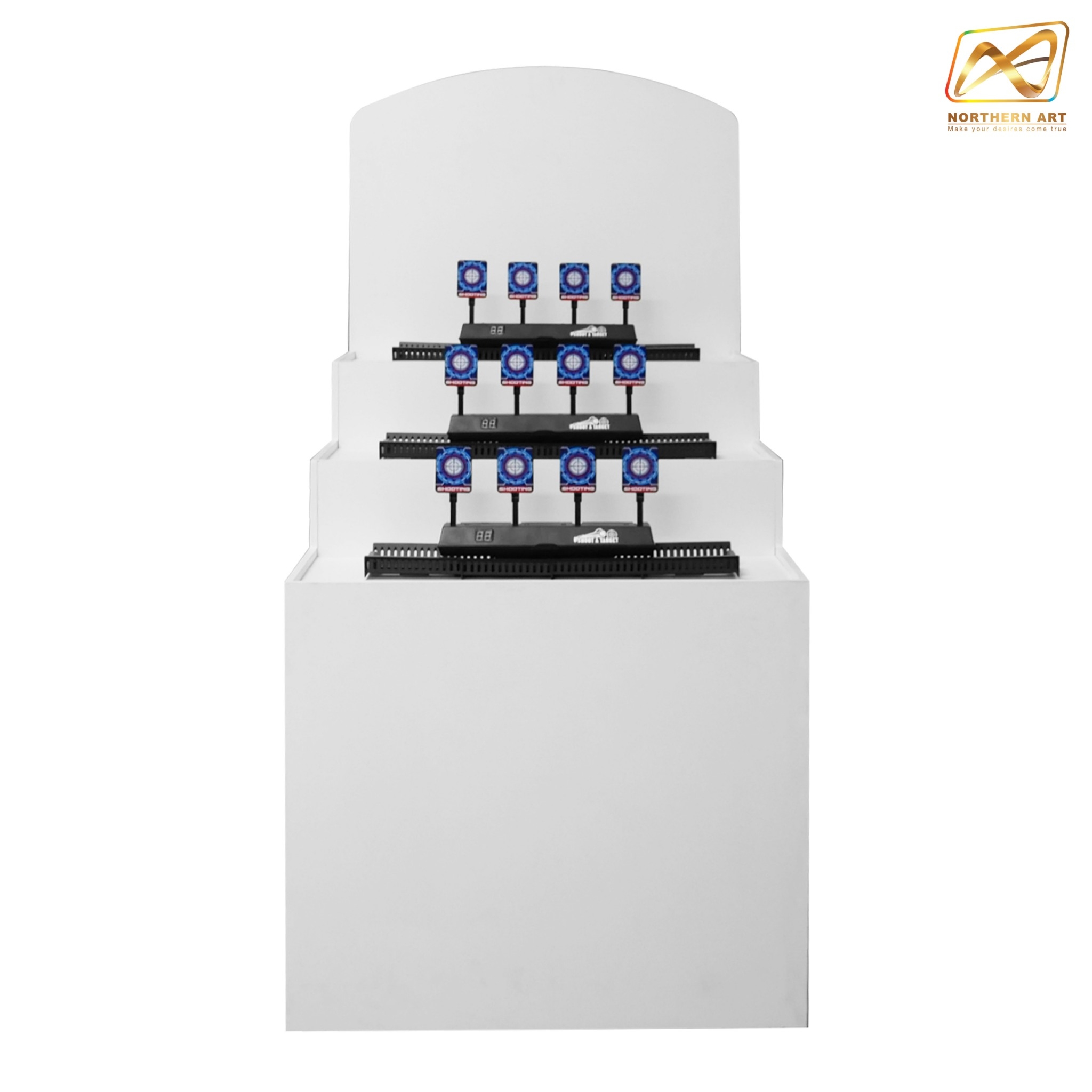 ตู้เกมส์ CARNIVAL เกมส์ยิงเป้าเคลื่อนที่ ขนาด (W) 80 x (L)64 x (H)160 cm. พร้อมเป้าเคลื่อนที่4แผ่น 3 ชุด ปืนกระสุนยาง 2 ชุด