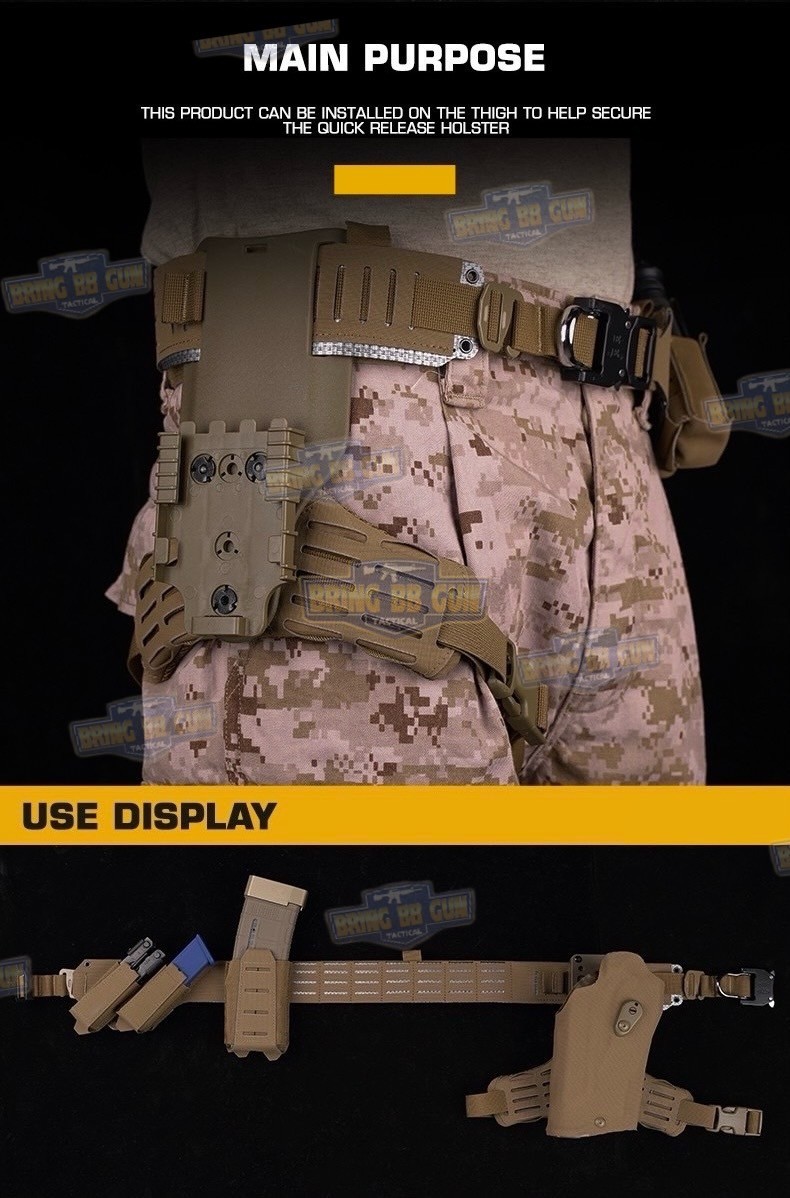 สายรัดต้นขา แบบนวม (ARC RTI DUTY Mount Accessory) (Comfortable Padding Thigh Strap) (Thigh Strap) (Tactical Drop Leg Strap Band)