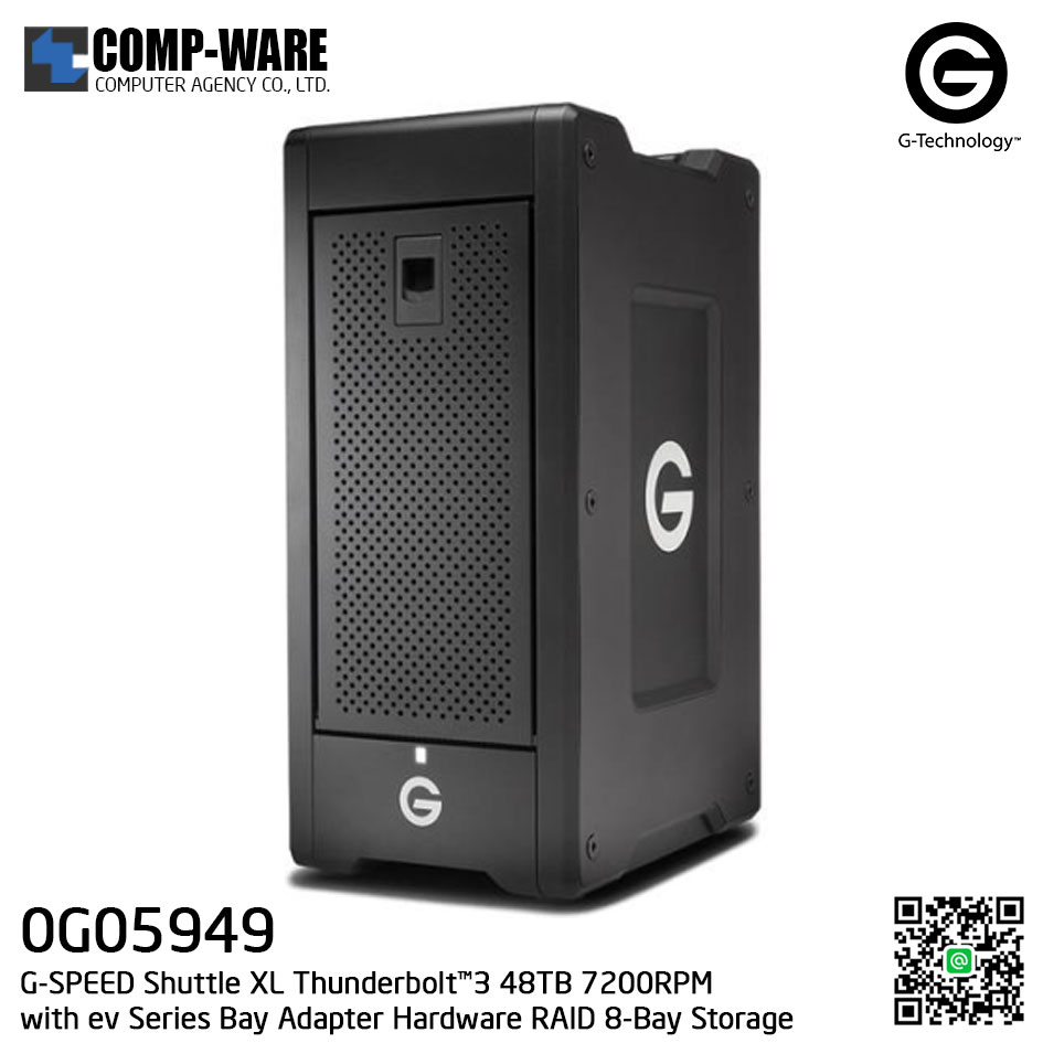 G-Technology G-SPEED Shuttle XL Thunderbolt™3 48TB 7200RPM with ev Series Bay Adapter Hardware RAID 8-Bay Storage Solution - 0G05949