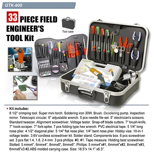 Goldtool GTK-900b ชุดเครื่องมือช่าง 33ชิ้น Field engineer tool kits