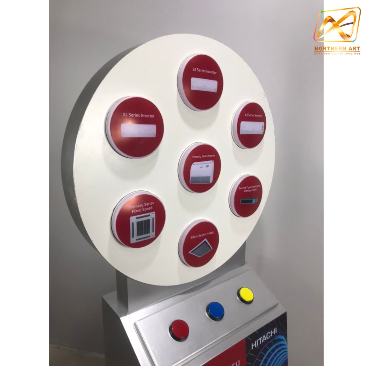 เช่าเกมส์วงล้อไฟฟ้า ตั้งพื้นขนาดวงล้อ 76 ซม. สูง 165 ซม. พร้อมแป้นกดปุ่มแรนดอมรับรางวัล