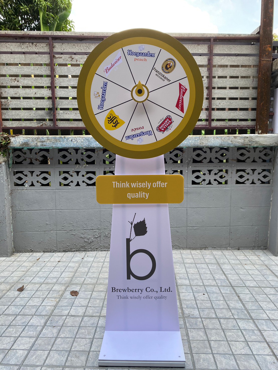 เช่าเกมส์วงล้อตั้งพื้น รุ่นเหล็ก ขนาดวงล้อ 60 ซม. สูง 165 cm. ถอดประกอบได้