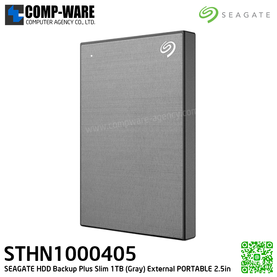 SEAGATE HDD Backup Plus Slim 1TB (Gray) External HDD PORTABLE 2.5" - STHN1000405