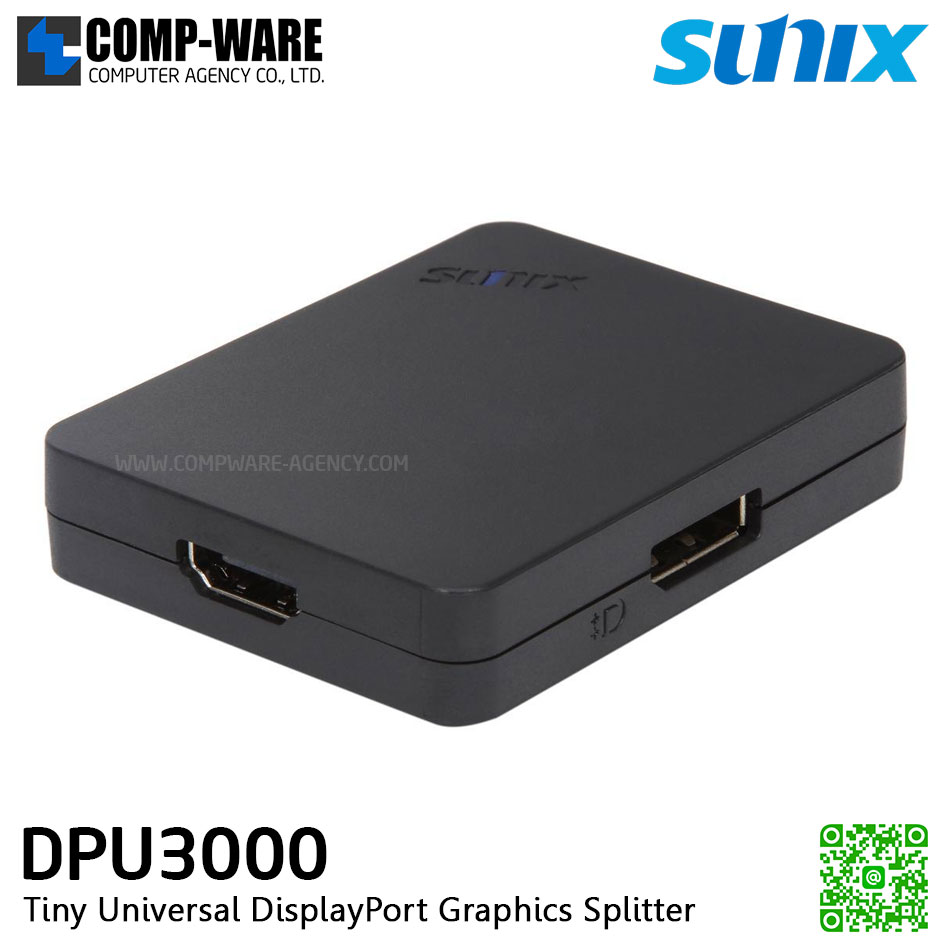 SUNIX DPU3000 Tiny Universal DisplayPort Graphics Splitter DPU3000-4D
