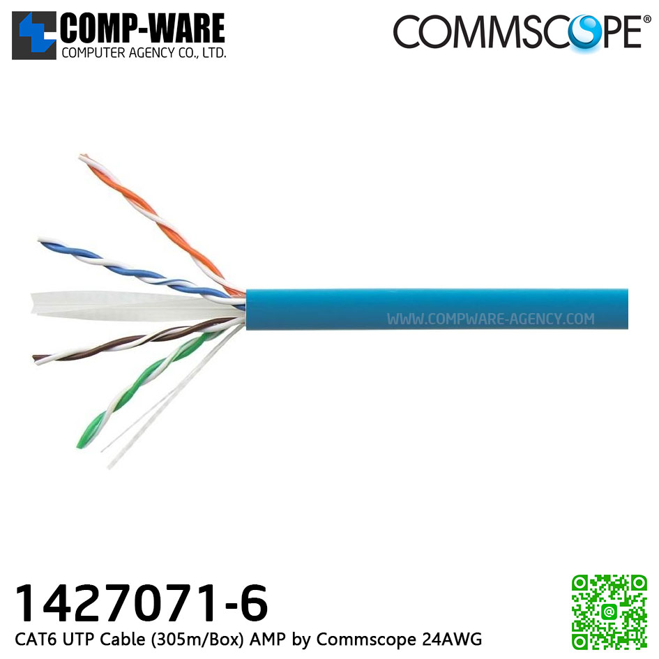 CAT6 UTP Cable (305m/Box) Commscope (24AWG) Indoor (P/N: 1427071-6) , CB-0007CM , 1Y Warranty