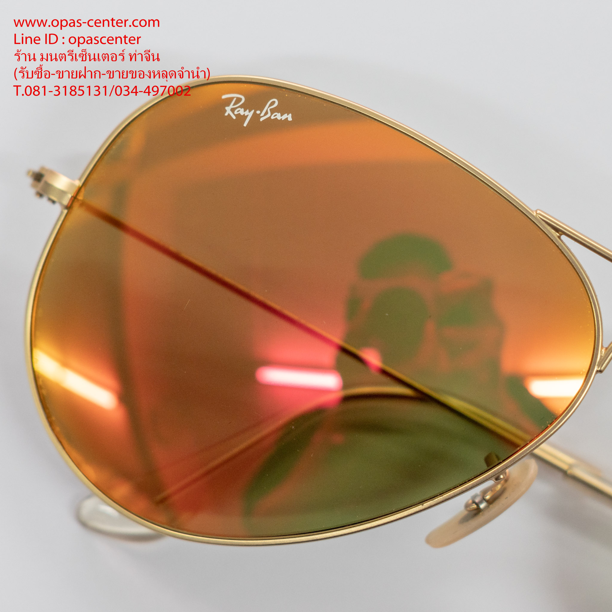 **ขายแล้ว**แว่นกันแดด Ray-Ban รุ่น AVIATOR LARGE METAL RB3025 112/69 62#14 มือสอง ของแท้ สภาพใหม่มาก มีกล่อง